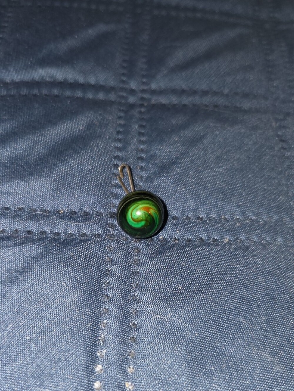 Green Striped Glass Bead - Picture 5 of 5
